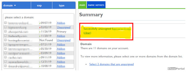 What does UnAssign Domain Do?