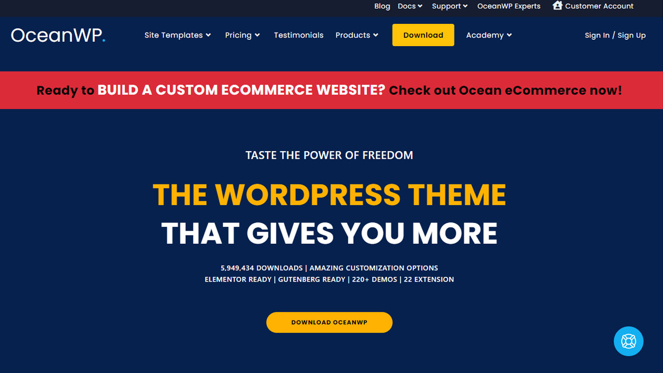 OceanWp Wordpress theme